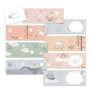 Freundebuch mit Illustrationen von Meerjungfrauen, Einhörnern, Regenbögen und Meeresmotiven, interaktive Freundeseiten.