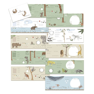 Freundebuch "Beste Freunde Tiere dieser Welt" mit bunten Tierillustrationen, unterhaltsamen Fakten und Platz für Freunde.