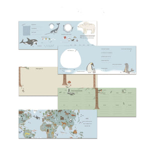 Freundebuch "Beste Freunde Tiere dieser Welt" mit Tieren, Fun Facts, interaktiven Abschnitten, Wale, Pinguine, Robben, Weltkarte.