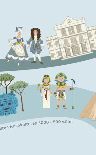 Schreibtischunterlage - die große Zeitreise, bleu