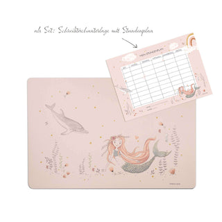 Kinderschreibtischunterlage mit dazu passendem Papierstundenplan A4.