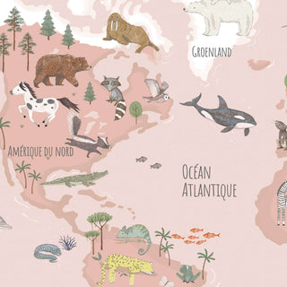 sous-main, animaux du monde, français, Schreibtischunterlage "Tiere dieser Welt" französisch