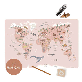sous-main, animaux du monde, français, Schreibtischunterlage "Tiere dieser Welt" französisch